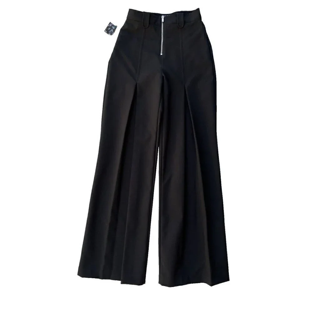 Nasty Gal Women's I'm Bossy Black Wide Leg High Waist Trousers Pants Size XS - Picture 10 of 13